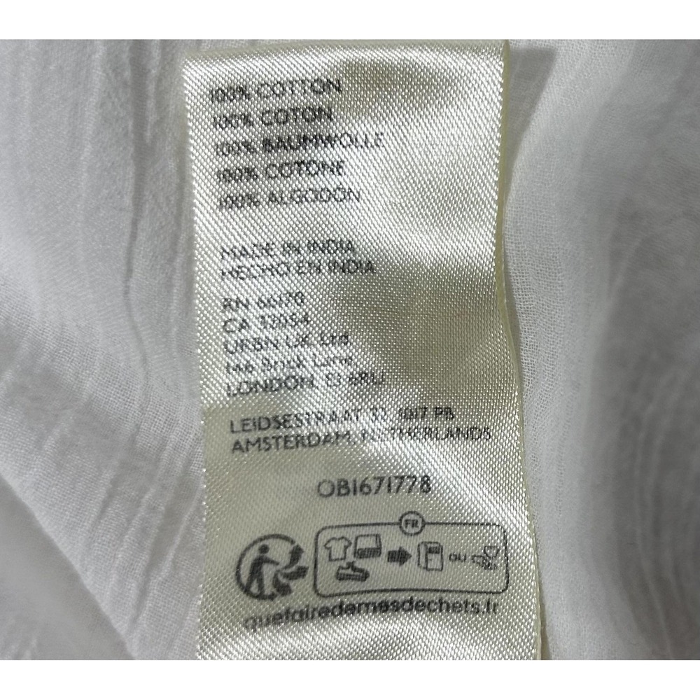 We The Free Float Away Shirt Womens M White Button Up Lightweight Short Sleeve - Picture 7 of 7